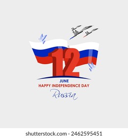 Ilustración vectorial del Día de la Independencia de Rusia 12 de junio Plantilla de feeds de medios sociales