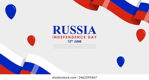 Vector illustration of Russia Independence Day 12 June social media feed template