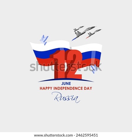 Vector illustration of Russia Independence Day 12 June social media feed template