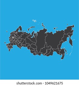 vector illustration of Russia map . blue background