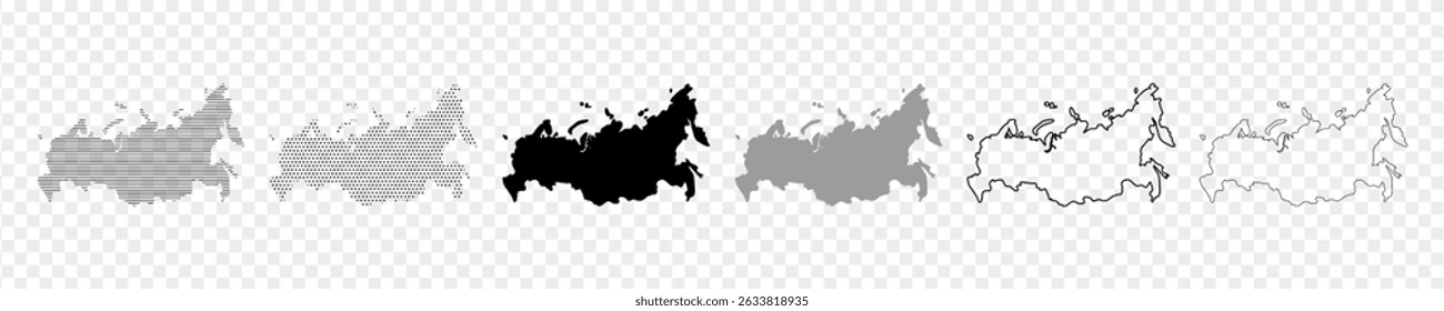 Vector illustration of Russia Map set on transparent background