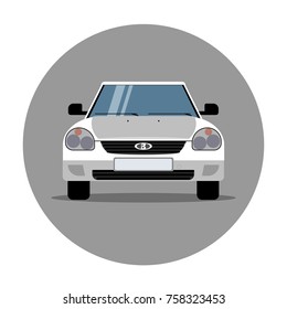 Vector illustration of the Russian car Lada Priora, icon