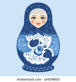 Vector illustration of  Russian doll matryoshka 