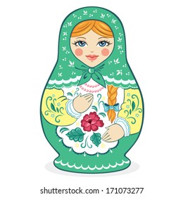 Vector illustration of Russian doll matryoshka 