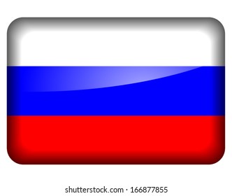 Vector illustration of russian flag icon on white background 