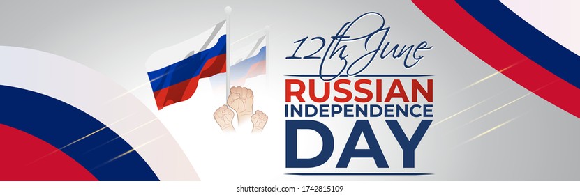 Vektor-Illustration für das Konzept des russischen Unabhängigkeitstages mit russischem Hintergrund .12. Juni