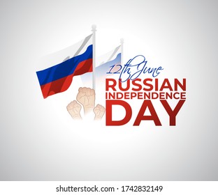 vector illustration for Russian independence Day Concept with Russian Flag backdrop .12th June