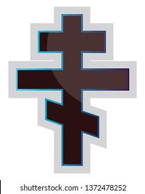 Vector illustration of a Russian Orthodox Cross on a white background
