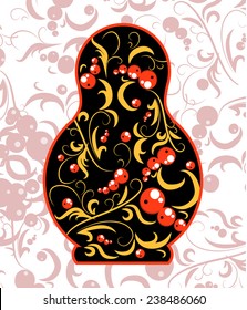 vector illustration the russian pattern in the national doll shape