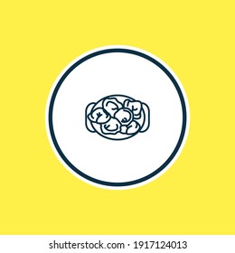 Vector illustration of russian pelmeni icon line. Beautiful culinary element also can be used as khinkali icon element.