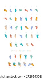 Vector illustration of Russian sign language for deaf.