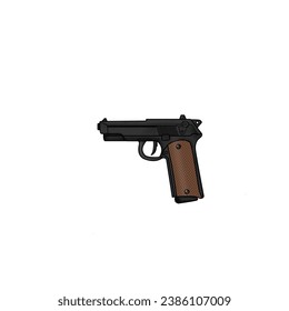 ilustración vectorial.  Las armas soviéticas rusas aislaron el fondo blanco.  Milicia soviética y pistola militar.