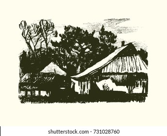 vector illustration of rustic landscape
