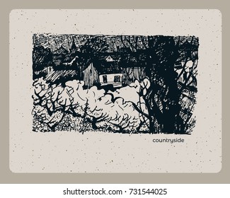 vector illustration of rustic landscape