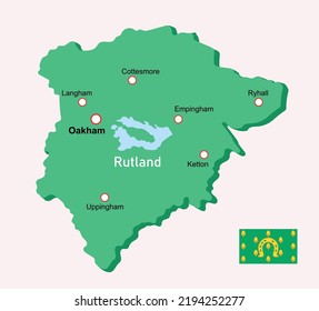 Vector illustration Rutland map in England