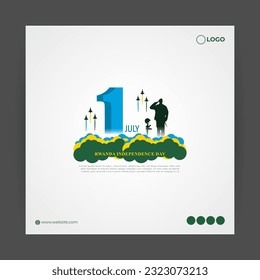 Vector illustration of Rwanda Independence Day social media story feed mockup template