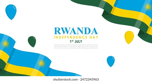 Ilustración vectorial de la Plantilla de medios sociales del Día de la Independencia de Ruanda