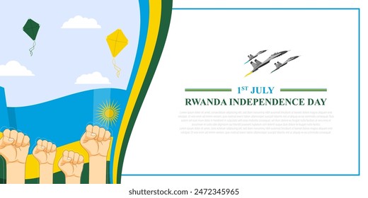 Vector illustration of Rwanda Independence Day social media feed template