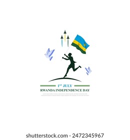 Ilustración vectorial de la Plantilla de medios sociales del Día de la Independencia de Ruanda