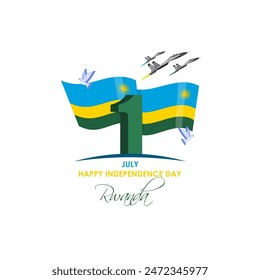 Vektorillustration des Ruanda Independence Day Social Media Feed Vorlage
