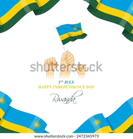 Vector illustration of Rwanda Independence Day social media feed template