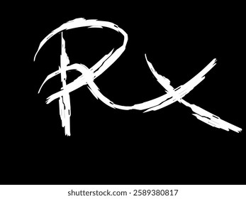 vector illustration RX initial signature logo. Hand drawn calligraphy letter RX