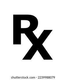 Vector illustration of RX symbol on white background.