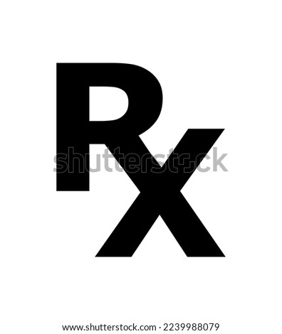 Vector illustration of RX symbol on white background.
