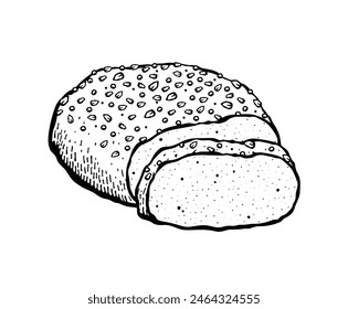 Vector illustration of a rye bread
