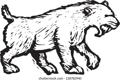 Vector illustration of a saber cat