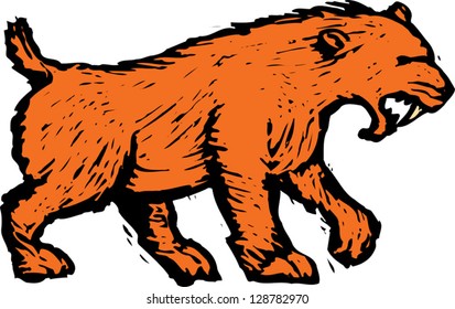 Vector illustration of a saber cat