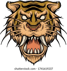 Vector Illustration Of Sabre Tooth Tiger