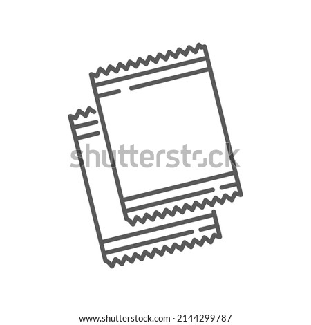 vector illustration of a sachet packaging template, flat design, outline of a sachet packaging template.