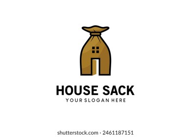 Vector illustration of a sack house or warehouse sack logo design