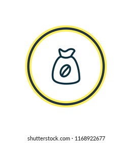 Vector illustration of sack icon line. Beautiful drink element also can be used as bag icon element.