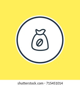 Vector Illustration Of Sack Outline. Beautiful Java Element Also Can Be Used As Bag Element.