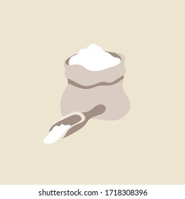 Vector illustration sackcloth bag with flour icon