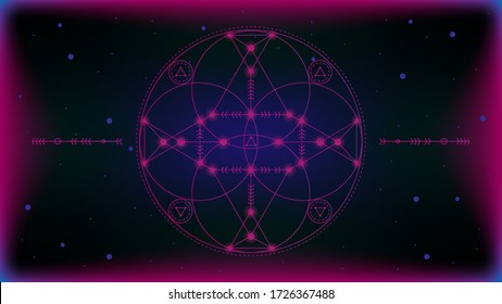 Vector illustration of the sacred geometry circle figure