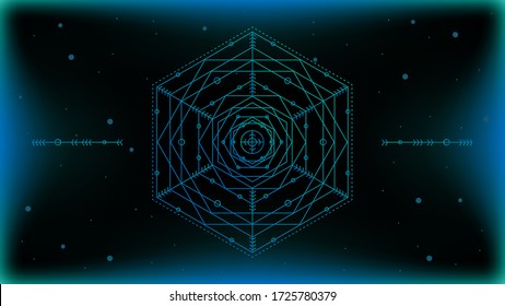 Vector illustration of the sacred geometry gradient figure