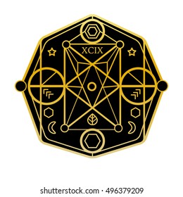 Vector illustration of sacred geometry on white background
