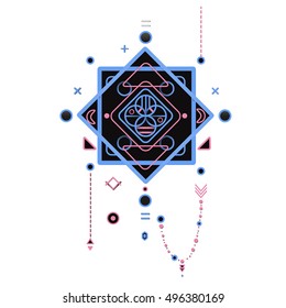Vector illustration of sacred geometry on white background

