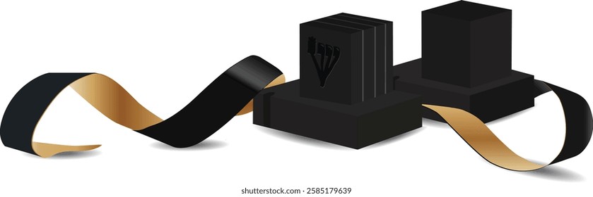 A vector illustration of sacred Jewish ritual objects, including tefillin (phylacteries) with Hebrew inscriptions. One tefillin is labeled 'Tefillin for the Hand,'