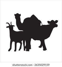 vector illustration of sacrificial animals in muslim