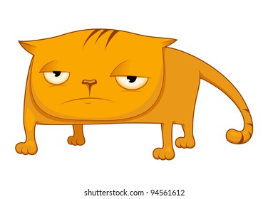 Vector illustration of sad cat