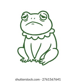Vector illustration sad frog