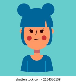 Vector illustration of a sad girl.