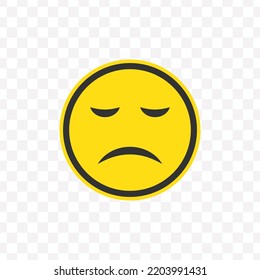 Ilustración vectorial de emoticonos tristes y decepcionados. Iconos de color para el diseño de sitios web .Diseño simple sobre fondo transparente (PNG).
