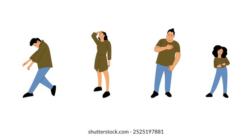 Ilustración vectorial de persona triste
