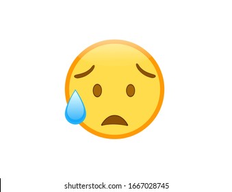 Vector Illustration Of Sad But Relieved Face Emoji