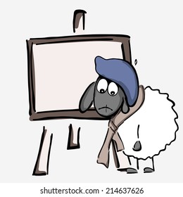 Vector Illustration, Sad Sheep, Artist